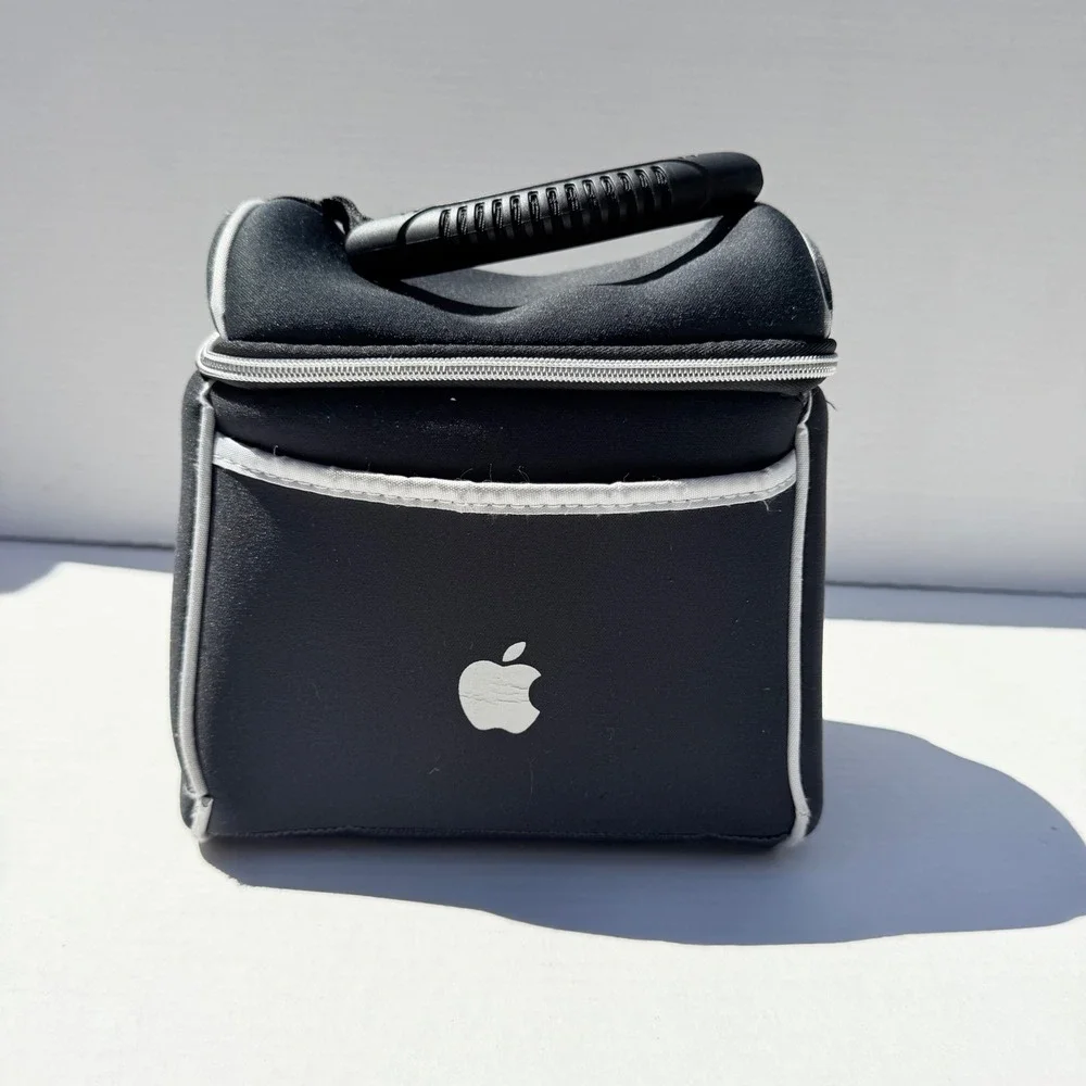 Apple Logo Employee Merch Insulated Lunch Bag Black Soft Cooler Zip Case handle